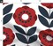 Mid Century Floral Scandi Poppies Retro Inspired Atomic Era 1950S 1960S Look Custom Printed Fabric by Spoonflower Various Fabrics by the Yard or Fat Quarter